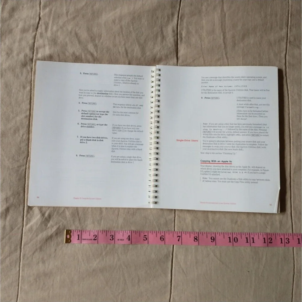 Vintage 1985 Apple II Utilities Guide Spiral Bound